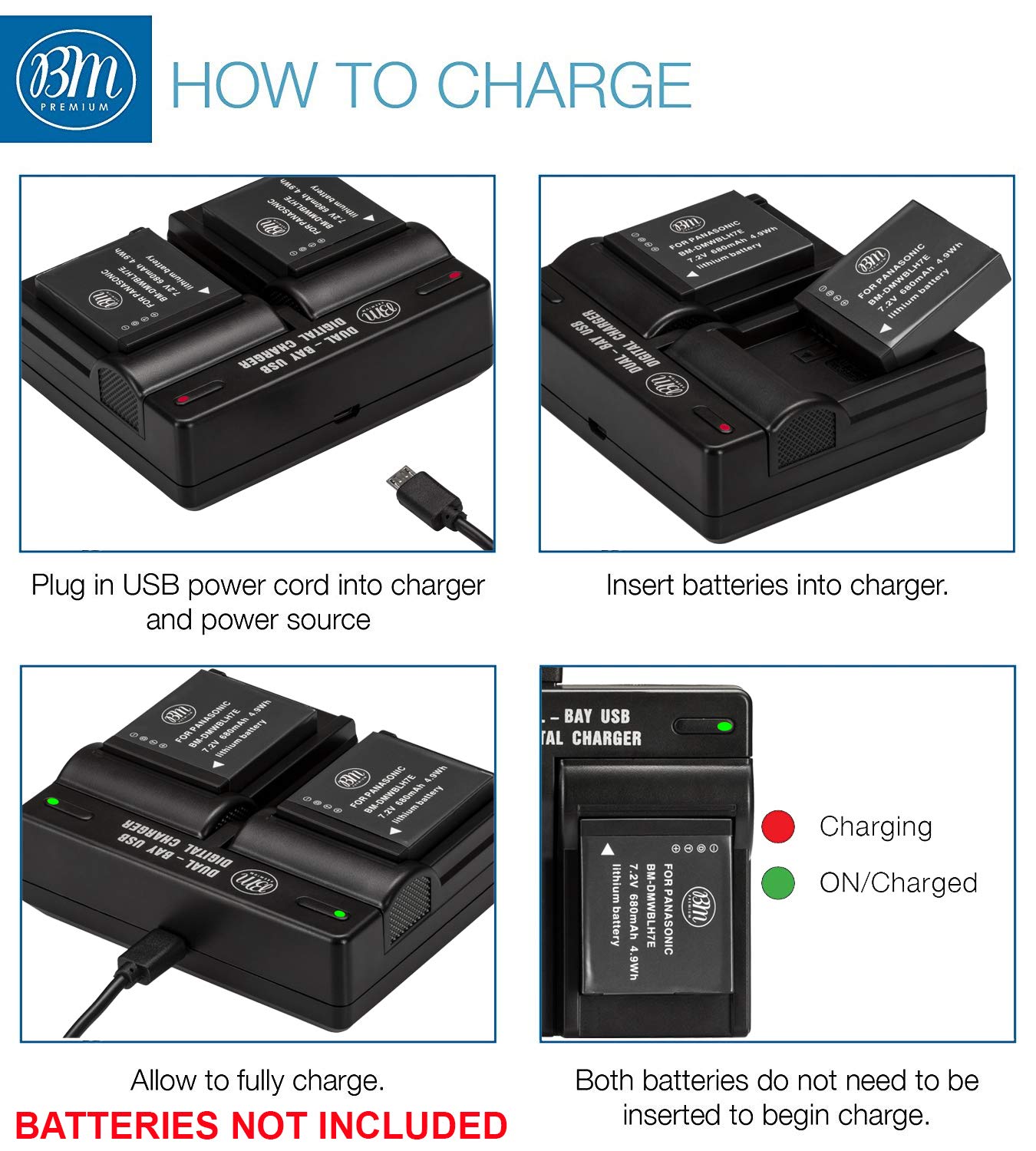 Amazon.com: DMW-BLH7, DMW-BLH7e Dual Rapid Battery Charger for
